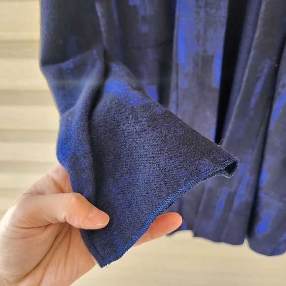 Eileen Fisher wool blend midnight enveloping jacket size M - Picture 6 of 11